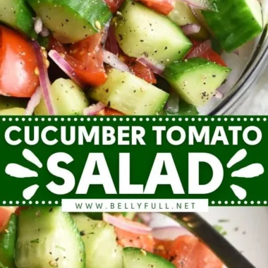 Fresh Cucumber Tomato Salad with colorful vegetables served in a bowl