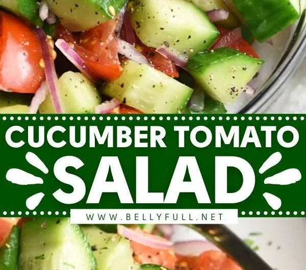 Fresh Cucumber Tomato Salad with colorful vegetables served in a bowl