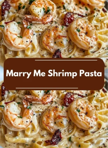 Creamy Marry Me Shrimp Pasta with flavorful sauce and shrimp served in a bowl