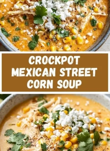 Bowl of creamy Mexican street corn soup topped with cilantro and cheese