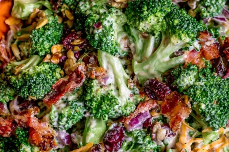 Delicious and healthy best broccoli salad served in a bowl
