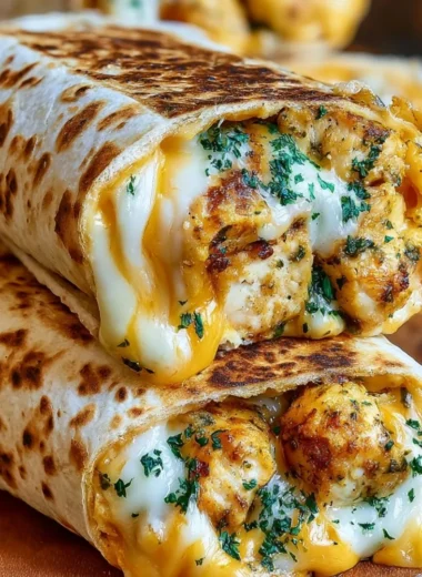 Cheesy chicken wraps filled with grilled chicken and melted cheese