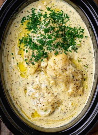 Crock Pot Angel Chicken recipe with creamy sauce and tender chicken