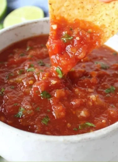Bowl of easy and healthy salsa made with fresh ingredients