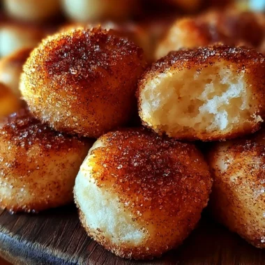 Indulgent cinnamon sugar biscuit bites served warm and sprinkled with sugar