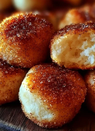 Indulgent cinnamon sugar biscuit bites served warm and sprinkled with sugar