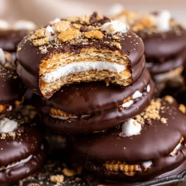 Delicious S'mores Cracker Cookies with graham crackers, chocolate, and marshmallows.