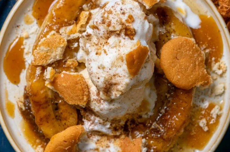 Southern Bananas Foster dessert featuring bananas, rum, and caramel sauce