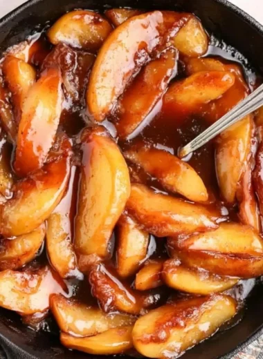 Delicious Southern Fried Apples served warm with a sprinkle of cinnamon