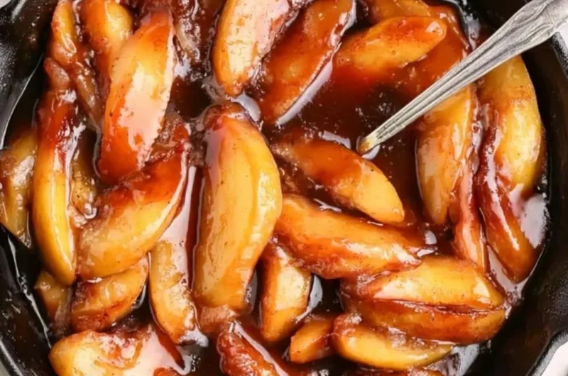 Delicious Southern Fried Apples served warm with a sprinkle of cinnamon