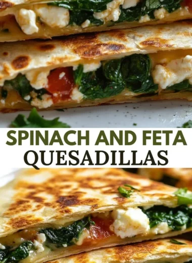 Delicious Spinach and Feta Quesadillas ready to serve