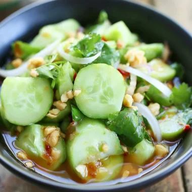 Thai cucumber salad with fresh vegetables and herbs
