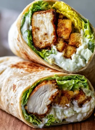 Ultimate Chicken Caesar Wraps, crispy and creamy, served golden-brown