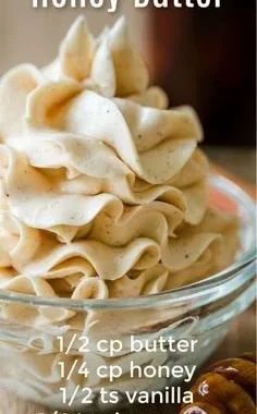 Delicious whipped cinnamon honey butter on toast
