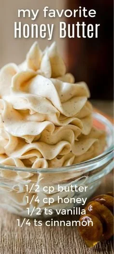 Delicious whipped cinnamon honey butter on toast