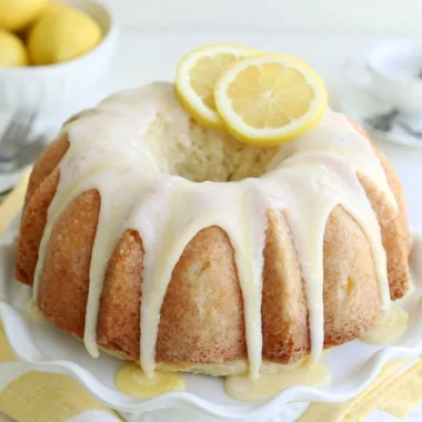 Delicious homemade Lemon Bundt Cake with a light glaze