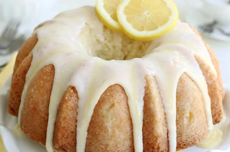 Delicious homemade Lemon Bundt Cake with a light glaze