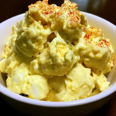 Bowl of old fashioned potato salad with fresh herbs and vegetables