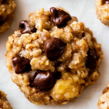 Cozy banana oatmeal cookies stacked on a plate, ready to enjoy.