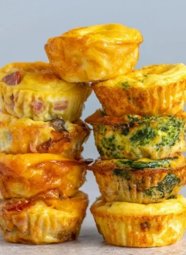 Healthy breakfast egg muffins baked in a cozy kitchen environment