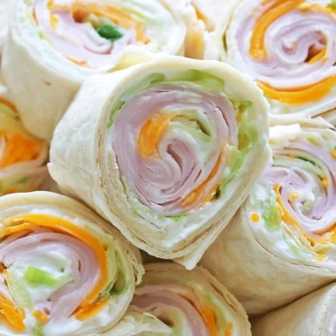 Turkey Cheddar Lunch Roll Ups ready to enjoy for lunch.